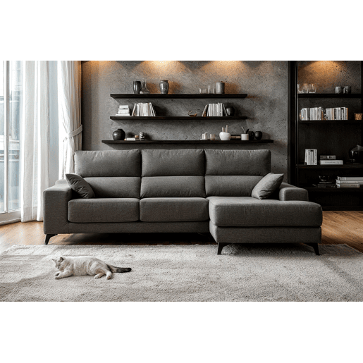 Chaise longue 4 lugares NOELIA XL cor antracite dereita