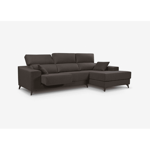 Chaise longue 4 lugares NOELIA XL cor chocolate dereita
