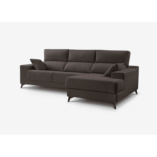 Chaise longue 4 lugares NOELIA XL cor chocolate dereita