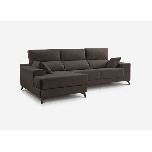 Chaise longue 4 lugares NOELIA XL cor chocolate esquerda