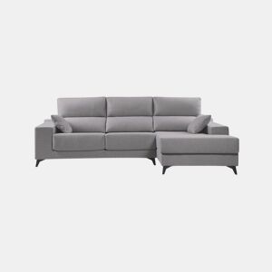 Chaise longue 4 lugares NOELIA XL cor cinza claro dereita
