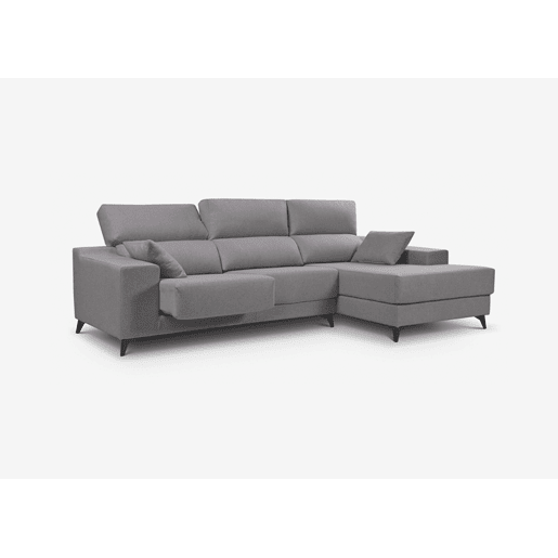 Chaise longue 4 lugares NOELIA XL cor cinza claro dereita