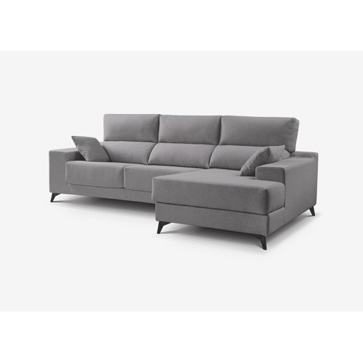 Chaise longue 4 lugares NOELIA XL cor cinza claro dereita