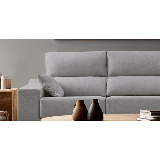 Chaise longue 4 lugares NOELIA XL cor cinza claro dereita