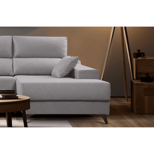 Chaise longue 4 lugares NOELIA XL cor cinza claro dereita
