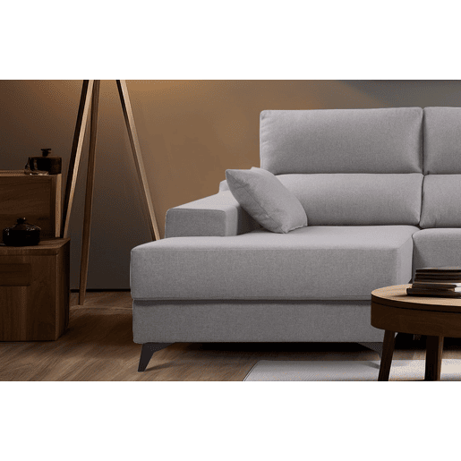 Chaise longue 4 lugares NOELIA XL cor cinza claro esquerda