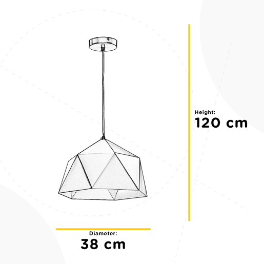 Candeeiro de teto YONG 1 luz 22w 1,2x38x38cm