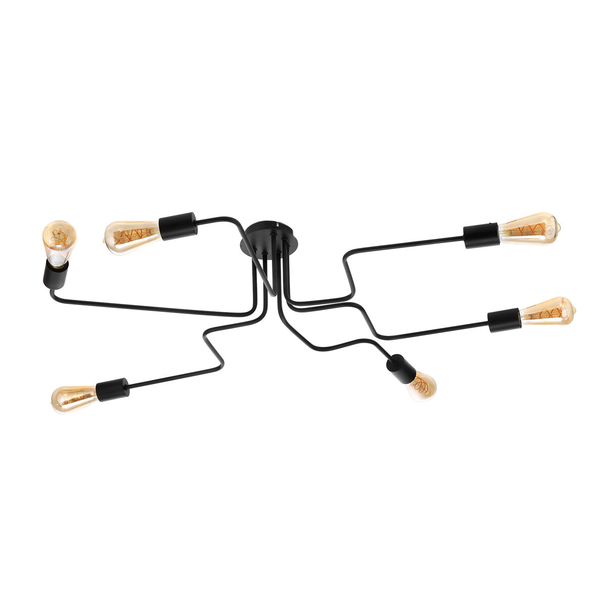 Lámpara de techo DEDALO 6 luces 22w 25x97x75cm negro