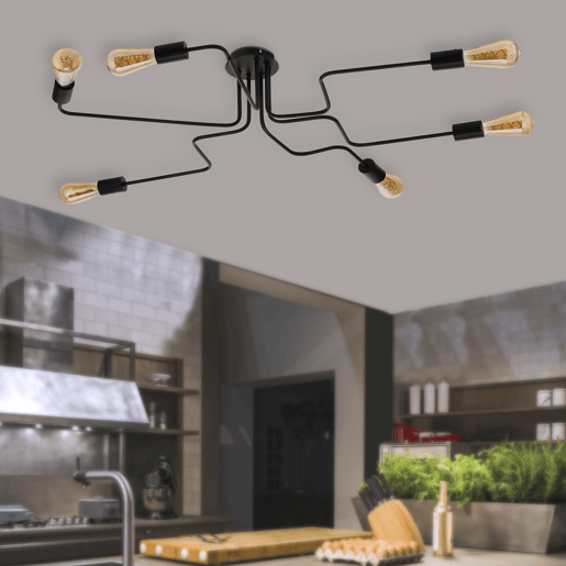Candeeiro de teto DEDALO 6 luces 22w 25x97x75cm cor preto