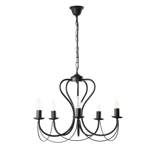 Candeeiro de teto CANDELA 5 luces 6w 105x55x55cm cor preto
