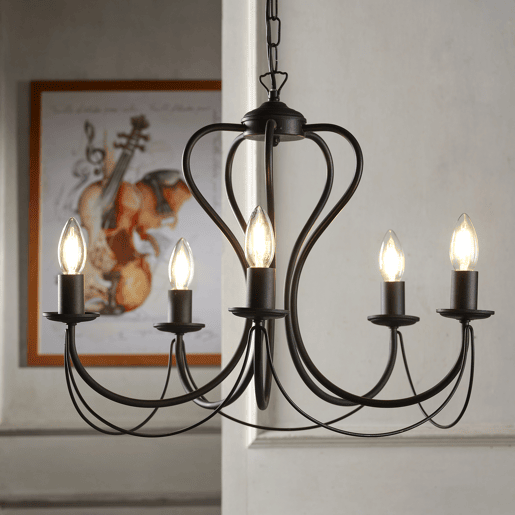 Candeeiro de teto CANDELA 5 luces 6w 105x55x55cm cor preto