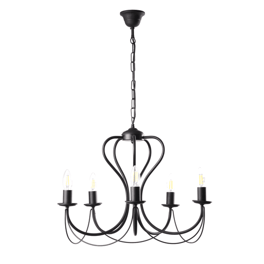 Candeeiro de teto CANDELA 5 luces 6w 105x55x55cm cor preto