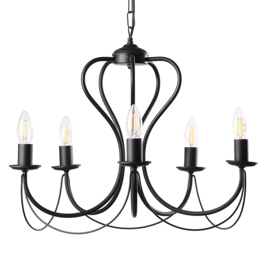 Candeeiro de teto CANDELA 5 luces 6w 105x55x55cm cor preto
