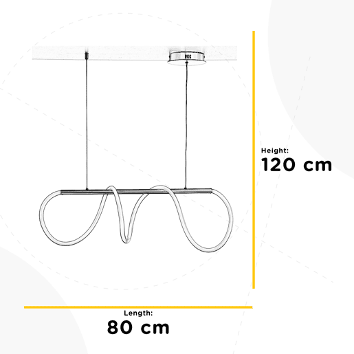 Candeeiro de teto AMANDA 1 luz led 40 W 120x90x90 cor prata