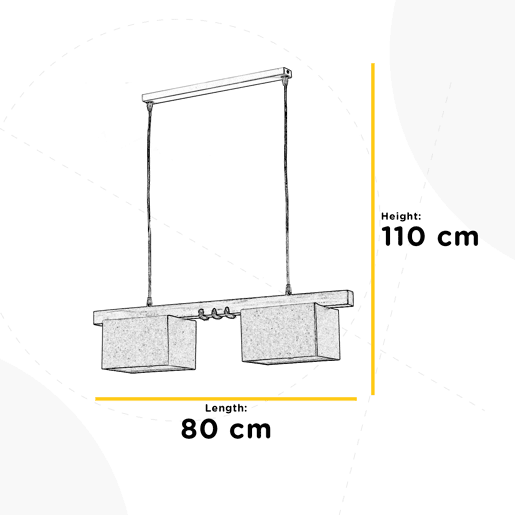 Lâmpada de teto GEA 2 luzes 22 W 100x80x15cm bege