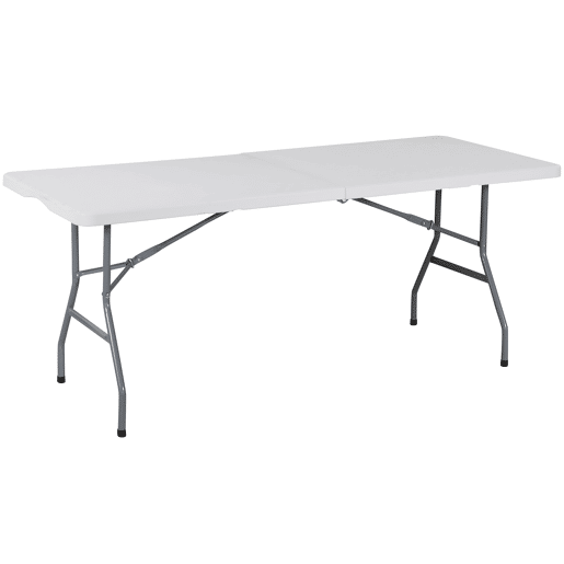Mesa polivalente CATERING dobrável 180x74cm HDPE branco