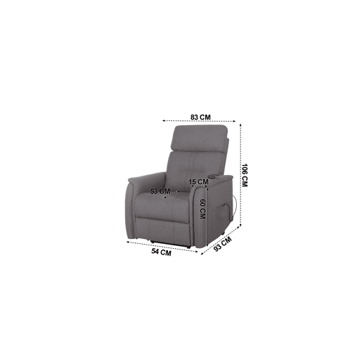 Cadeirão SIGMA relax eléctrico LIFT UP castanho