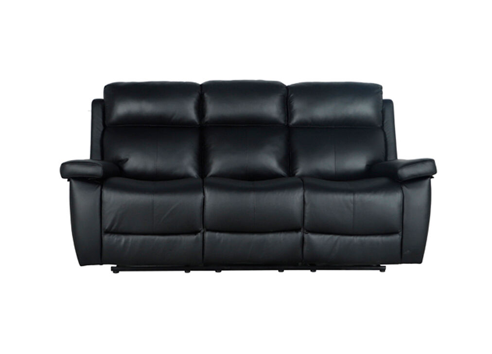Sofá relax manual THEA piel negro 3 plazas