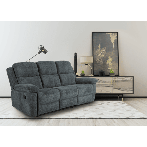 Sofá ALYSA 2 lugares relax manual cinza escuro Sofá ALYSA 2 lugares relax manual cinza escuro