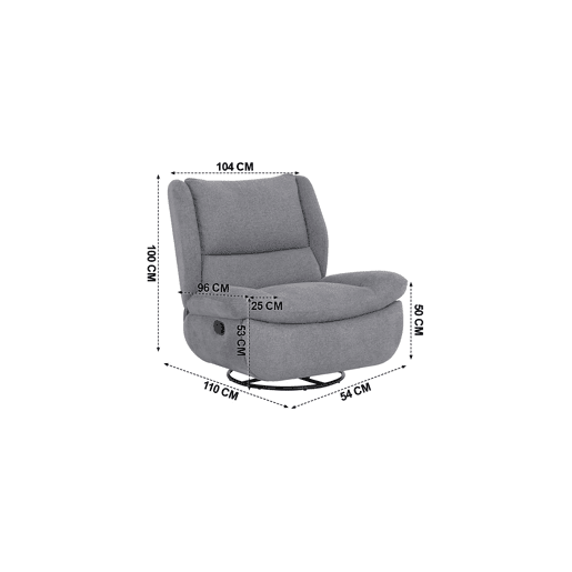 Cadeirão Relax Manual AJAX cinza escuro