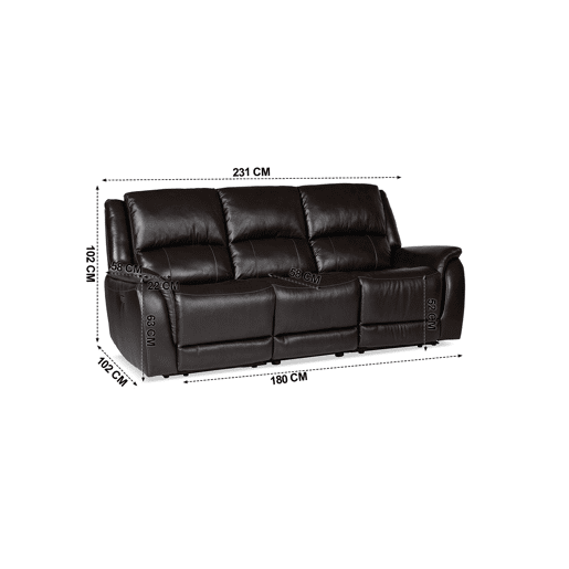 Sofá NINFA 2 lugares relax manual castanho Sofá NINFA 2 lugares relax manual castanho