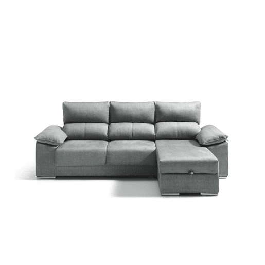 Chaise longue 3 lugares dereita cor cinza EIRA