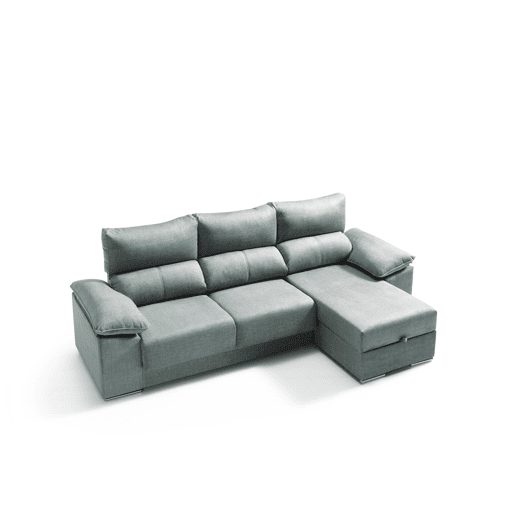 Chaise longue 3 lugares dereita cor cinza EIRA