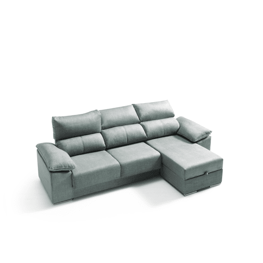 Chaise longue 3 lugares dereita cor cinza EIRA