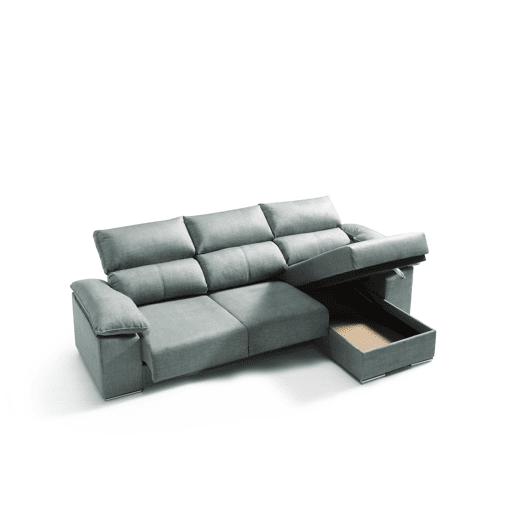 Chaise longue 3 lugares dereita cor cinza EIRA