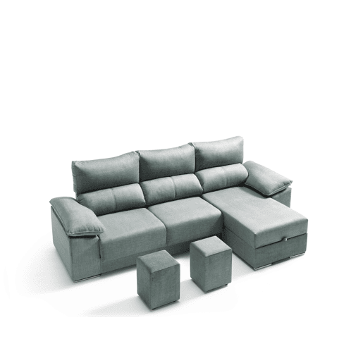 Chaise longue 3 lugares dereita cor cinza EIRA