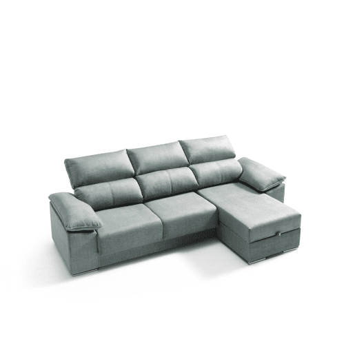 Chaise longue 3 lugares dereita cor cinza EIRA