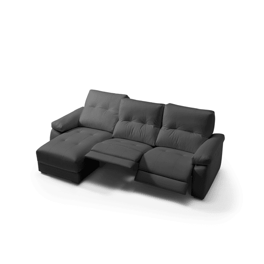 VADI Chaise Longue 3 Lugares Relax Elétrica Esquerda, cor preto.