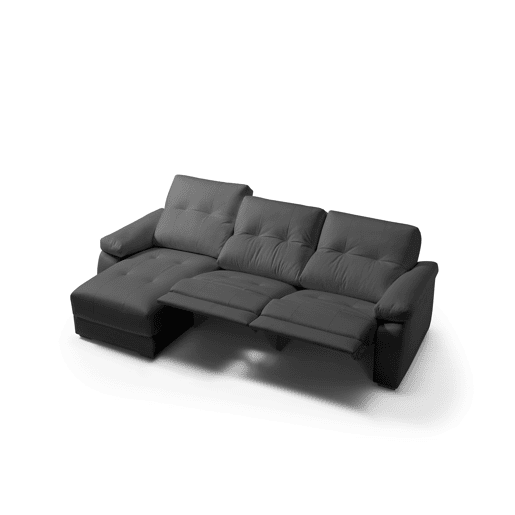 VADI Chaise Longue 3 Lugares Relax Elétrica Esquerda, cor preto.