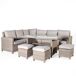 Set rinconera de jardín BONN con mesa y tres puffs Set rinconera de jardín BONN con mesa y tres puffs Beige