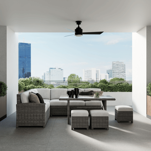 Set sofá de canto de jardim BONN com mesa e 3 puffs