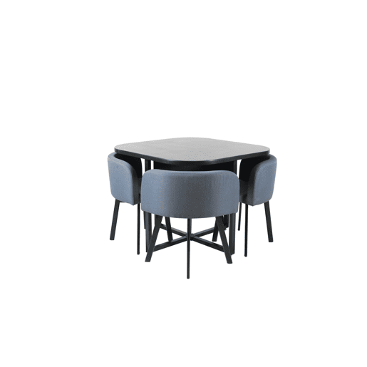 Conjunto de sala 1 mesa e 4 cadeiras LILIAN preto e azul Conjunto de sala 1 mesa e 4 cadeiras LILIAN preto e azul