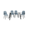 Conjunto de sala AMINA 1 mesa e 4 cadeiras cinza