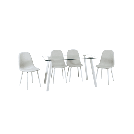 Conjunto de sala AMINA 1 mesa e 4 cadeiras bege Conjunto de sala AMINA 1 mesa e 4 cadeiras bege