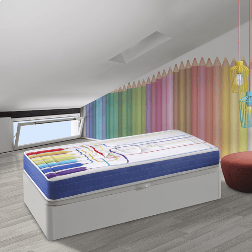 Sommier LATERAL 3D extra capacidade branco 105x190cm
