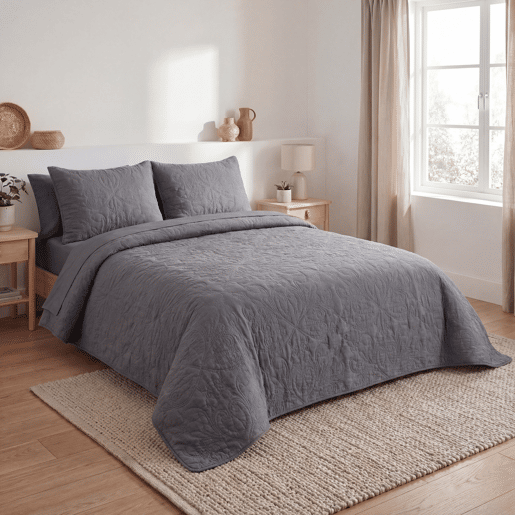 Colcha ATENAS cama 135cm cor cinza
