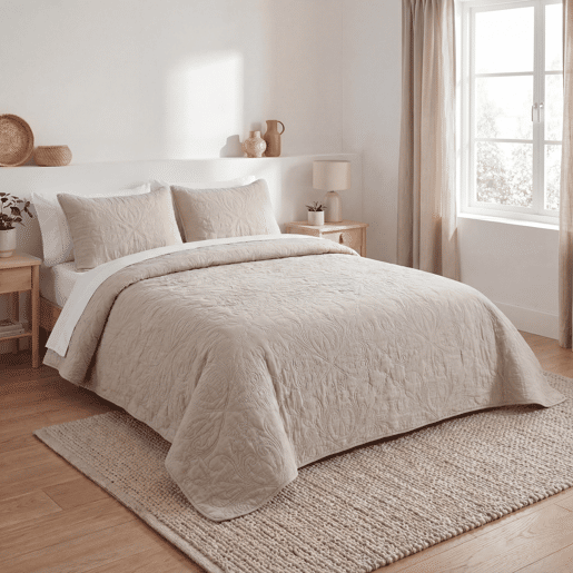 Colcha ATENAS cama 90cm cor bege Colcha ATENAS cama 90cm cor bege