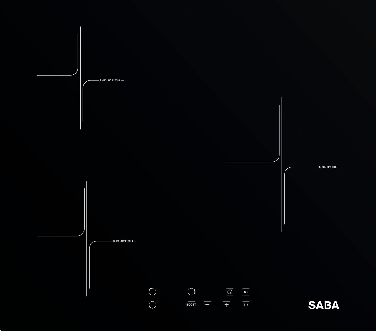 Placa inducción SABA SB-BIIH1-2023 3 zonas 60cm negro