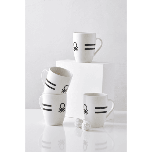 Set mugs BLACK&WHITE 4 peças marca BENETTON