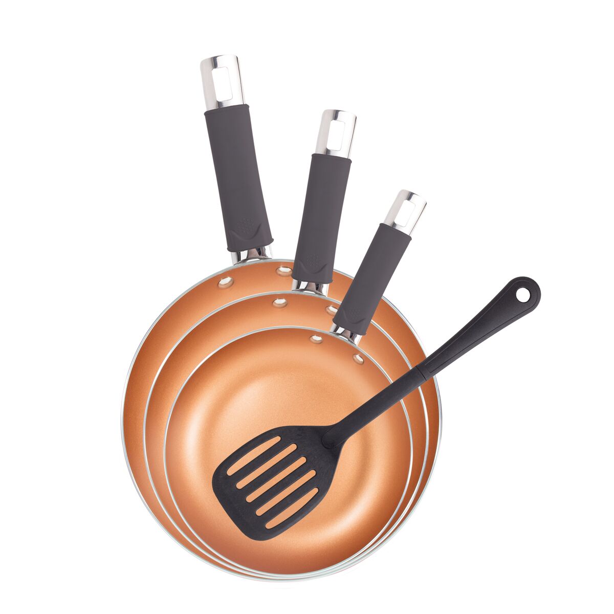 Set sartenes 3 piezas con espátula marca SAN IGNACIO