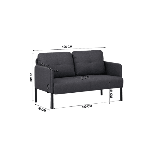 Sofá 2 lugares POP cinza escuro