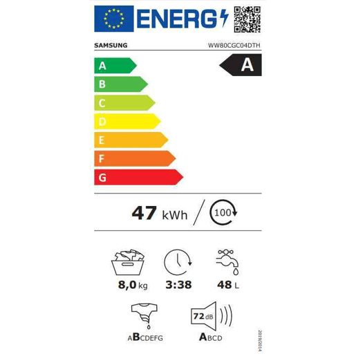 Máquina lavar roupa SAMSUNG WW80CGC04DTHEC 8kg 1400 RPM