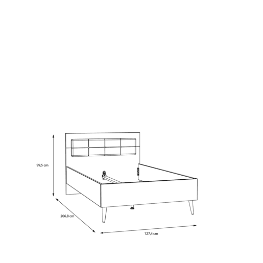 Cama LYON 120cm de cor carvalho Cama LYON 120cm de cor carvalho