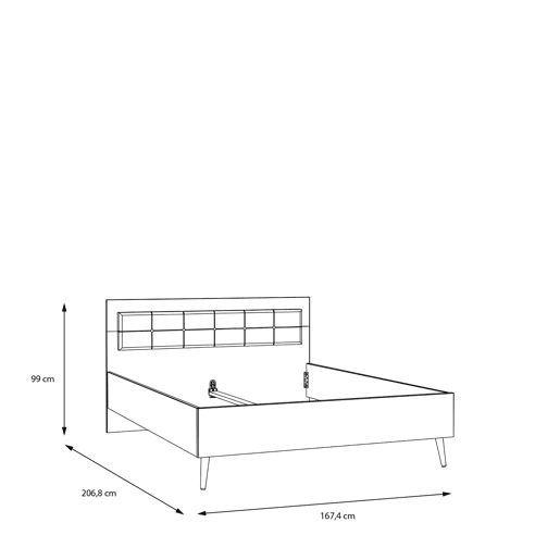 Cama LYON 160cm de cor carvalho