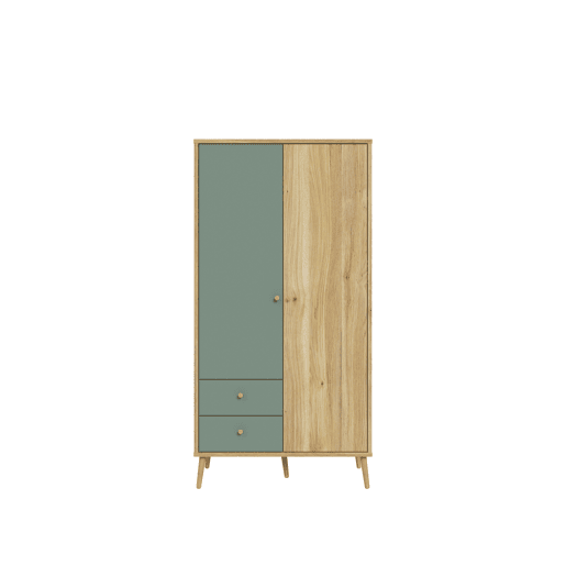 Roupeiro SERIE LYON portas batentes 94x185cm carvalho