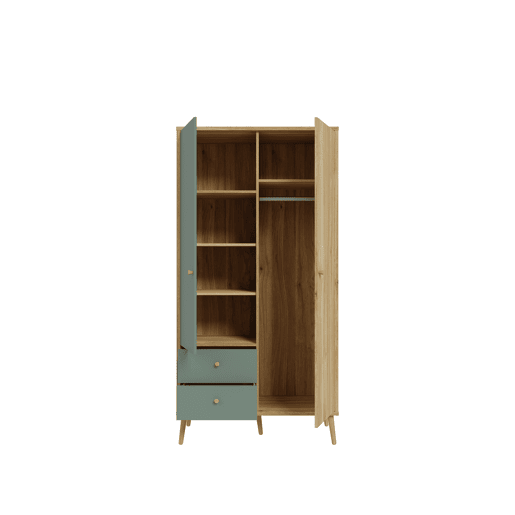 Roupeiro SERIE LYON portas batentes 94x185cm carvalho